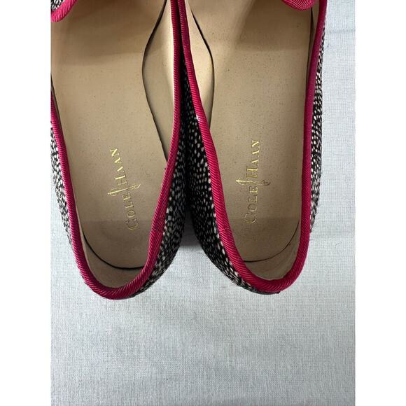Cole Haan Women's sz 6B (narrow) Sabrina Cow Hide Loafers Dotted Print Red Trim - Picture 3 of 7